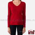 Kaschmir Damen 100% Kaschmir Langarm Pullover V-Ausschnitt Pullover